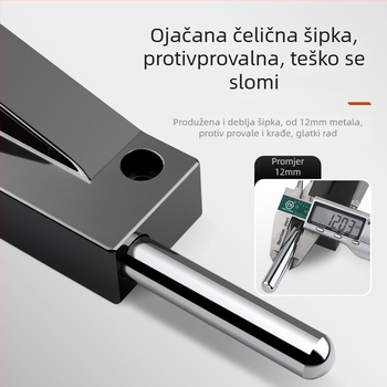 Okretni zasun za vrata, aluminijska legura, okvir vrata, Knob Key model, elektroplatinirani završetak