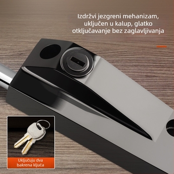 Okretni zasun za vrata, aluminijska legura, okvir vrata, Knob Key model, elektroplatinirani završetak
