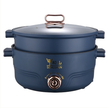 Višenamjenska električna posuda za kuhanje u kućanstvu s para i kuhanjem, 4,1–6 L, za 2–3 osobe, unutarnja posuda s premazom protiv ljepila, upravljanje okretanjem, dvostruka konstrukcija