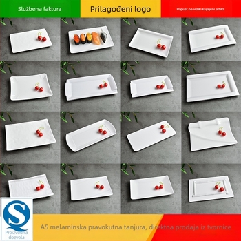 Melaminska pravokutna posuda za posluživanje za hot pot i roštilj, kineski stil, završni premaz sprejem