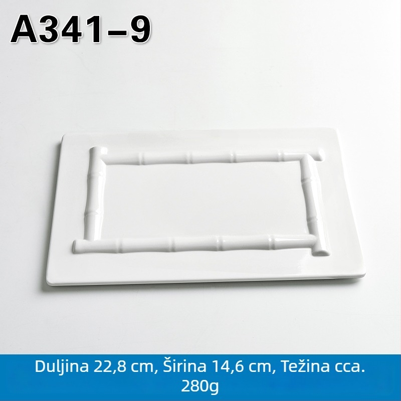 Melaminska pravokutna posuda za posluživanje za hot pot i roštilj, kineski stil, završni premaz sprejem