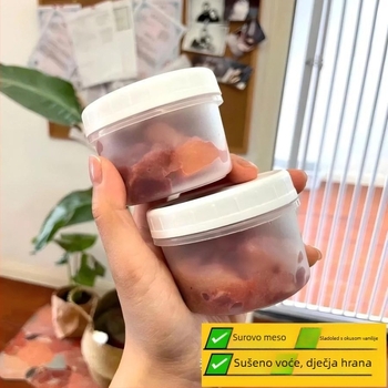 Jednokratna kutija za ručak s poklopcem, okruglog oblika, PP materijal, pogodna za mikrovalnu pećnicu, zamrzavanje.