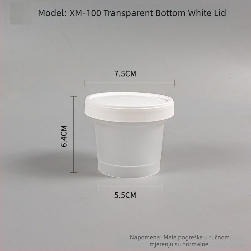Jednokratna kutija za ručak s poklopcem, okruglog oblika, PP materijal, pogodna za mikrovalnu pećnicu, zamrzavanje.