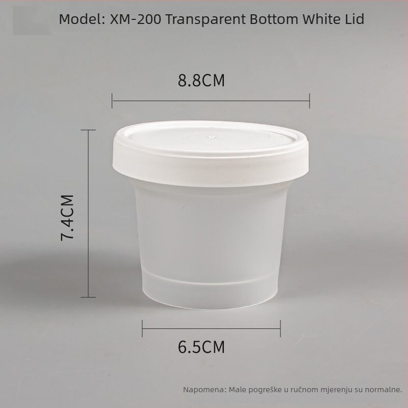 Jednokratna kutija za ručak s poklopcem, okruglog oblika, PP materijal, pogodna za mikrovalnu pećnicu, zamrzavanje.