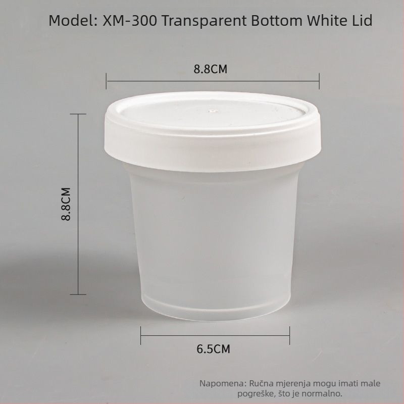 Jednokratna kutija za ručak s poklopcem, okruglog oblika, PP materijal, pogodna za mikrovalnu pećnicu, zamrzavanje.