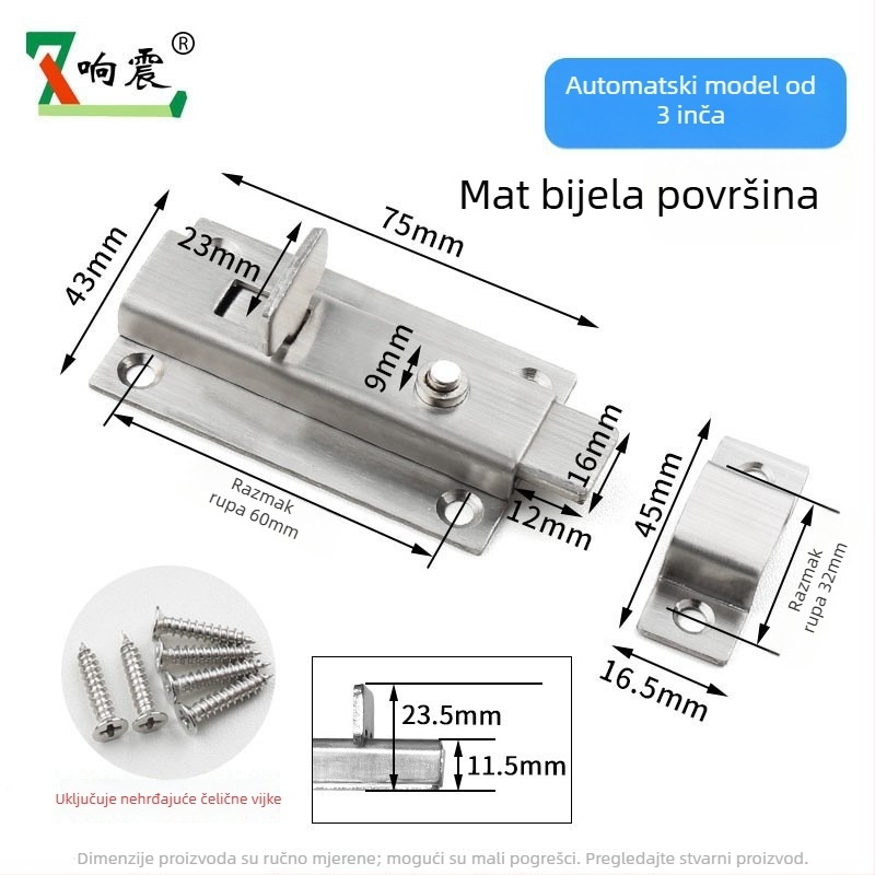 Automatski mehanizam zatvarača za vrata Type A, nehrđajući čelik, brušena površina, moderan minimalistički stil, namijenjeno namještaju
