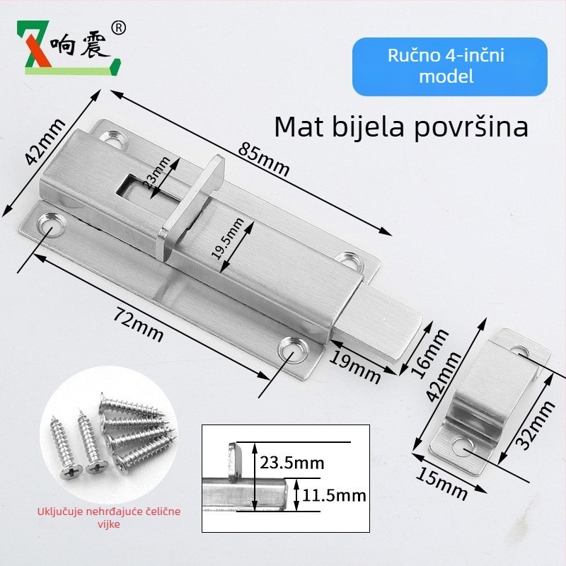 Automatski mehanizam zatvarača za vrata Type A, nehrđajući čelik, brušena površina, moderan minimalistički stil, namijenjeno namještaju