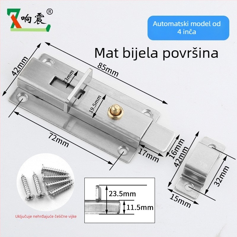 Automatski mehanizam zatvarača za vrata Type A, nehrđajući čelik, brušena površina, moderan minimalistički stil, namijenjeno namještaju