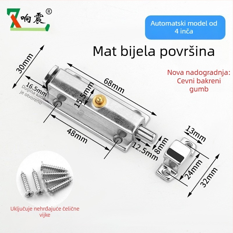 Automatski mehanizam zatvarača za vrata Type A, nehrđajući čelik, brušena površina, moderan minimalistički stil, namijenjeno namještaju
