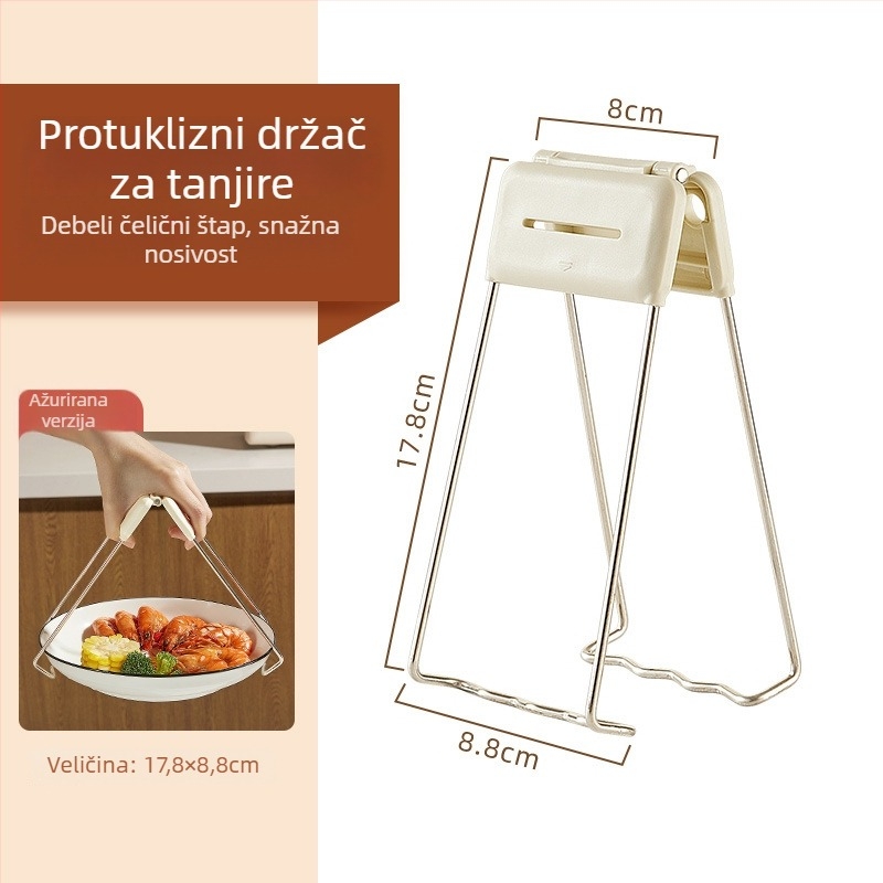 Klip protiv opeklina od nehrđajućeg čelika – protuklizni držač za tanjure i zdjele