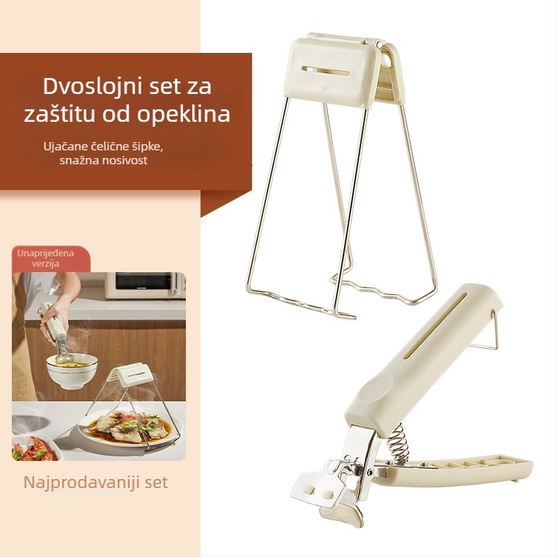 Klip protiv opeklina od nehrđajućeg čelika – protuklizni držač za tanjure i zdjele