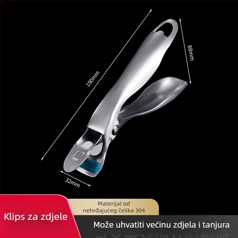 Klip protiv opeklina od nehrđajućeg čelika – protuklizni držač za tanjure i zdjele