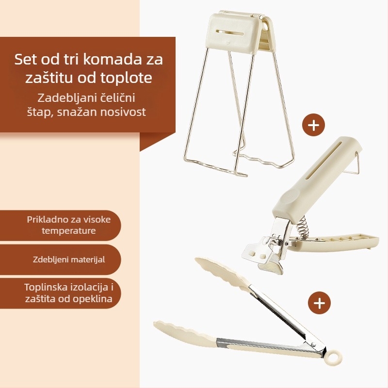 Klip protiv opeklina od nehrđajućeg čelika – protuklizni držač za tanjure i zdjele