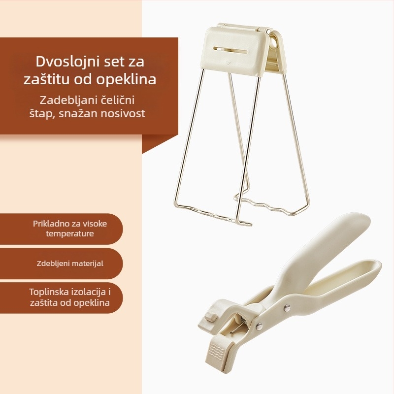 Klip protiv opeklina od nehrđajućeg čelika – protuklizni držač za tanjure i zdjele