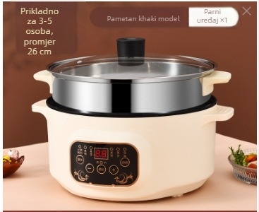 Višenamjenska električna posuda za kuhanje, kapacitet 2.1–4 L, za 2–3 osobe, unutarnja posuda od 201 nehrđajućeg čelika, 1–2 sloja, model 701