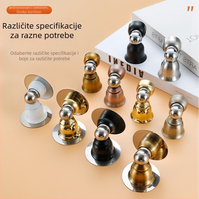 Bell vrata stopper – nehrđajući čelik, bez bušenja, zidni montažni Ct-01, snažan magnet, automatsko upravljanje