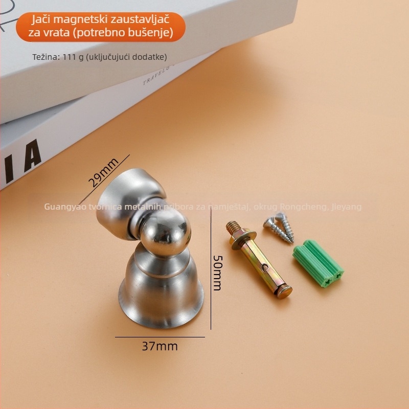 Bell vrata stopper – nehrđajući čelik, bez bušenja, zidni montažni Ct-01, snažan magnet, automatsko upravljanje