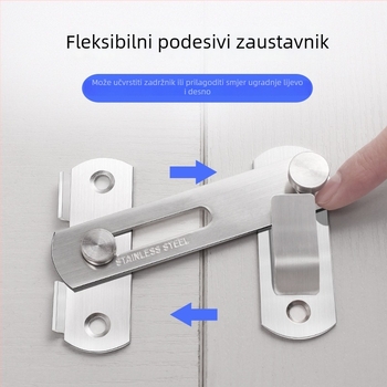 Leptir zatvarač za vrata, nehrđajući čelik, površinska obrada žičanim finišem, model 001, moderni jednostavan stil