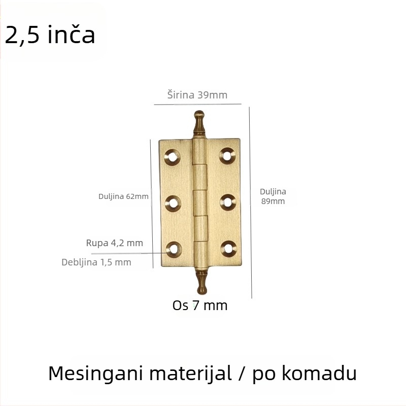 Panta za vrata, brušena bakar-nikel legura, za namještaj od tvrdog drva, kod proizvoda 7703