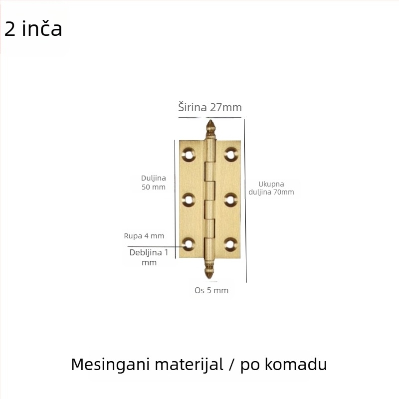Panta za vrata, brušena bakar-nikel legura, za namještaj od tvrdog drva, kod proizvoda 7703