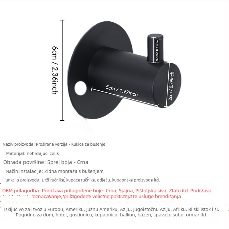 Stalak za ručnike od nehrđajućeg čelika, zidni, 2-slojni, finO poliranje, nosivost 20, perforirano montiranje