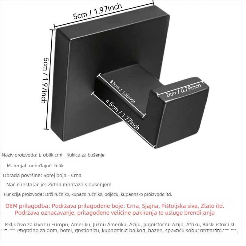 Stalak za ručnike od nehrđajućeg čelika, zidni, 2-slojni, finO poliranje, nosivost 20, perforirano montiranje