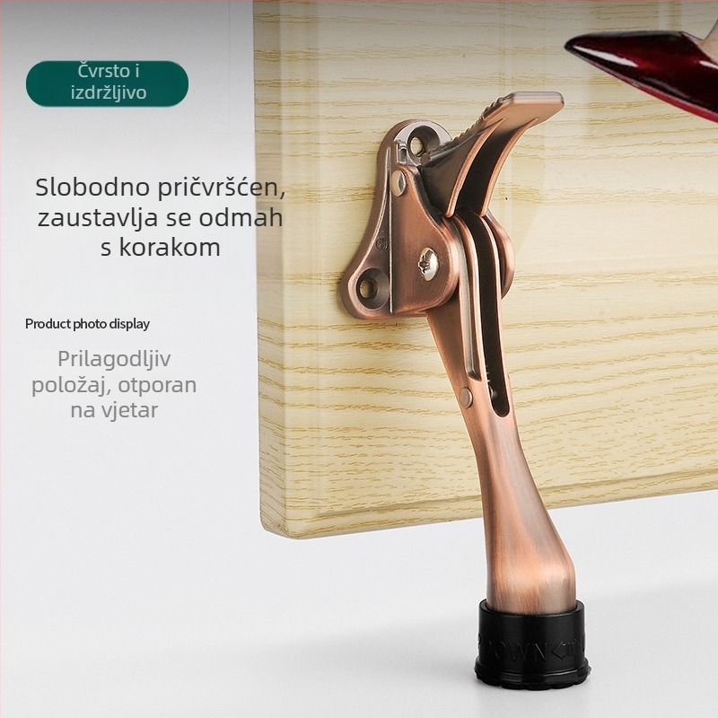 Pedalno upravljavani vrata stopper, cinkova legura, elektroplatiniranje, zidni montaža CT-01, ručno upravljanje, Feiyang, moderni minimalistički stil