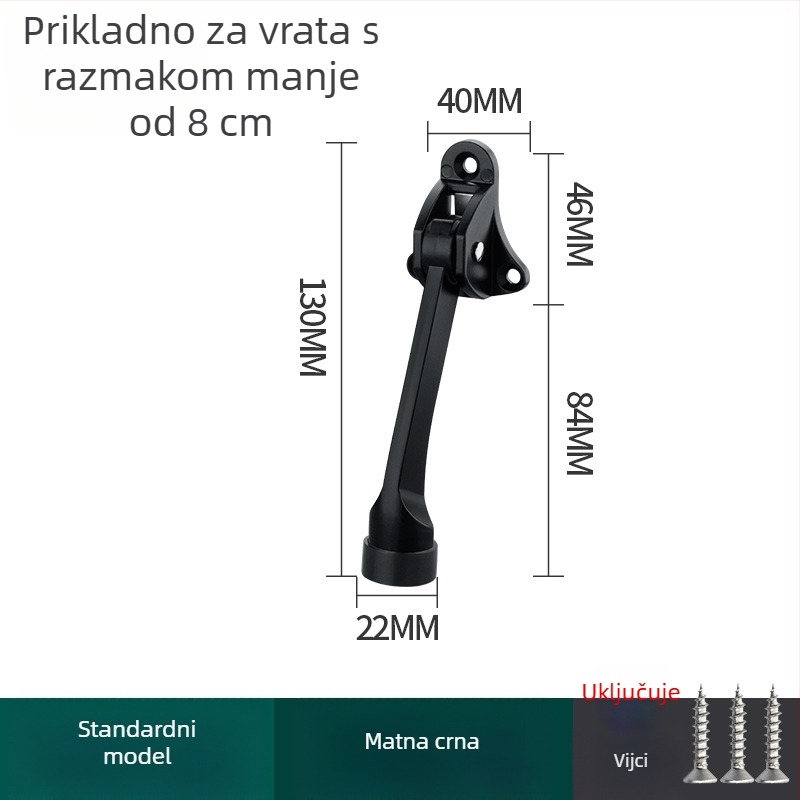 Pedalno upravljavani vrata stopper, cinkova legura, elektroplatiniranje, zidni montaža CT-01, ručno upravljanje, Feiyang, moderni minimalistički stil