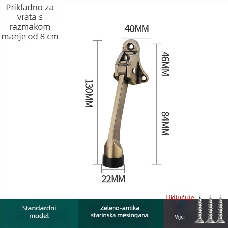 Pedalno upravljavani vrata stopper, cinkova legura, elektroplatiniranje, zidni montaža CT-01, ručno upravljanje, Feiyang, moderni minimalistički stil