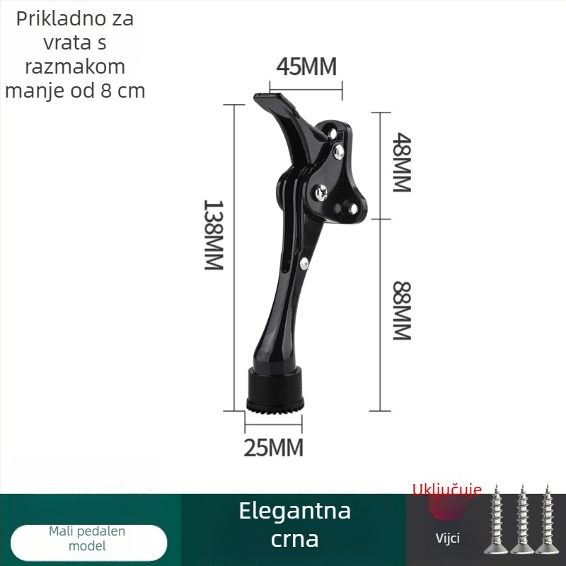 Pedalno upravljavani vrata stopper, cinkova legura, elektroplatiniranje, zidni montaža CT-01, ručno upravljanje, Feiyang, moderni minimalistički stil