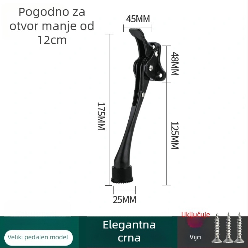 Pedalno upravljavani vrata stopper, cinkova legura, elektroplatiniranje, zidni montaža CT-01, ručno upravljanje, Feiyang, moderni minimalistički stil