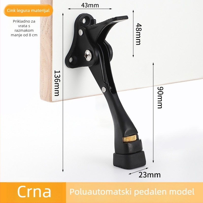 Pedalno upravljavani vrata stopper, cinkova legura, elektroplatiniranje, zidni montaža CT-01, ručno upravljanje, Feiyang, moderni minimalistički stil