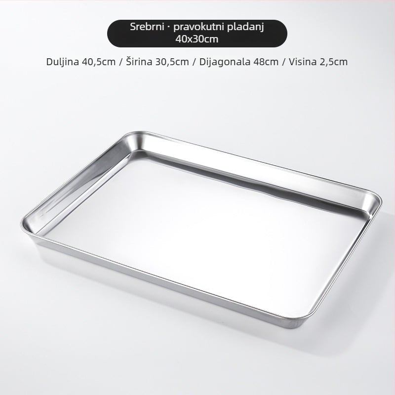 Korejskog stila tanjur od nehrđajućeg čelika, kvadratnog oblika, kompatibilan s mikrovalnom, moderan minimalistički dizajn, premium kvaliteta