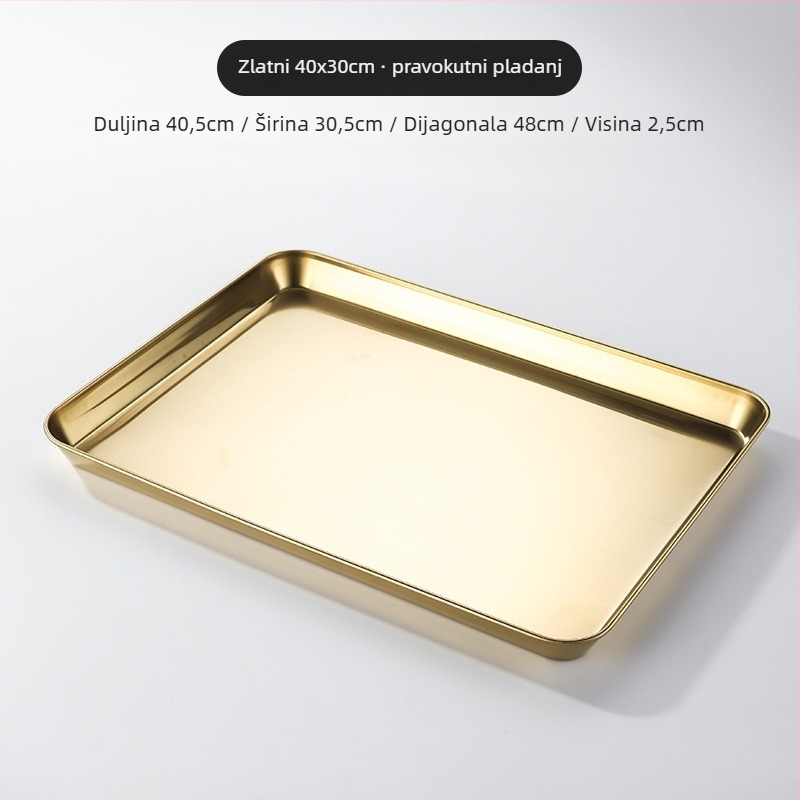 Korejskog stila tanjur od nehrđajućeg čelika, kvadratnog oblika, kompatibilan s mikrovalnom, moderan minimalistički dizajn, premium kvaliteta