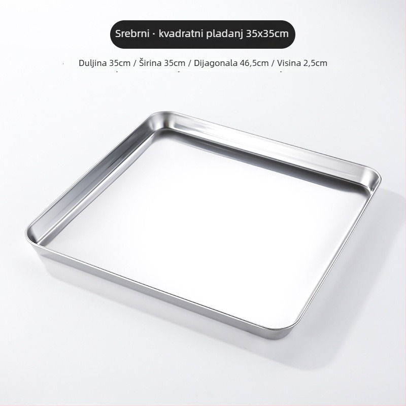 Korejskog stila tanjur od nehrđajućeg čelika, kvadratnog oblika, kompatibilan s mikrovalnom, moderan minimalistički dizajn, premium kvaliteta