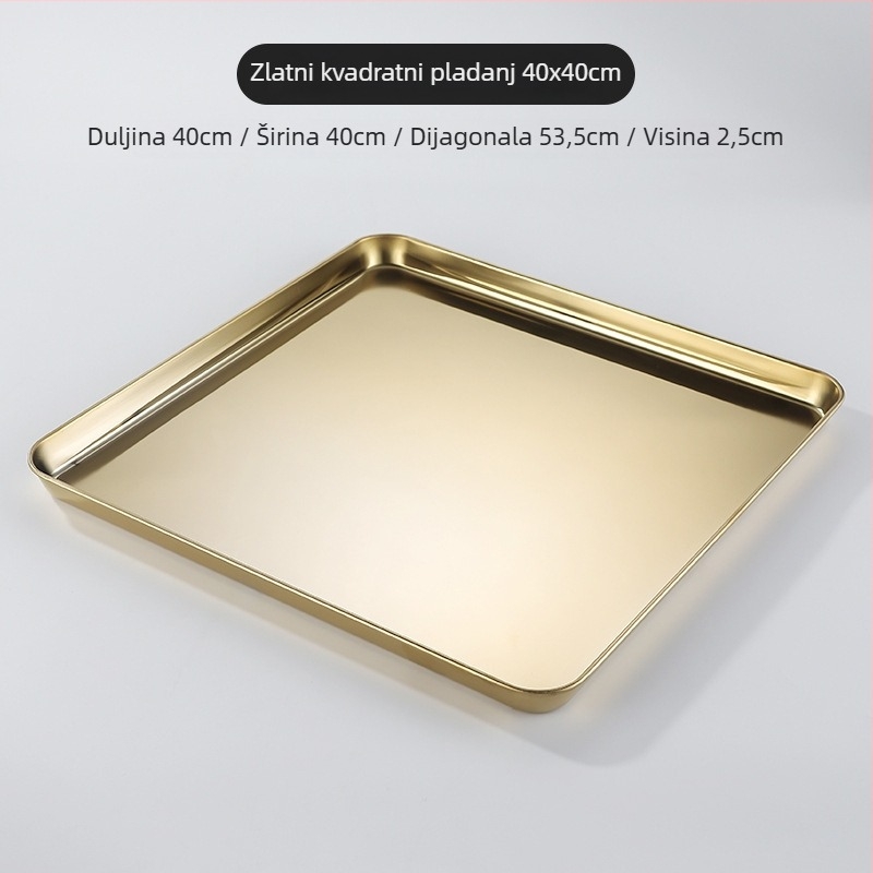 Korejskog stila tanjur od nehrđajućeg čelika, kvadratnog oblika, kompatibilan s mikrovalnom, moderan minimalistički dizajn, premium kvaliteta