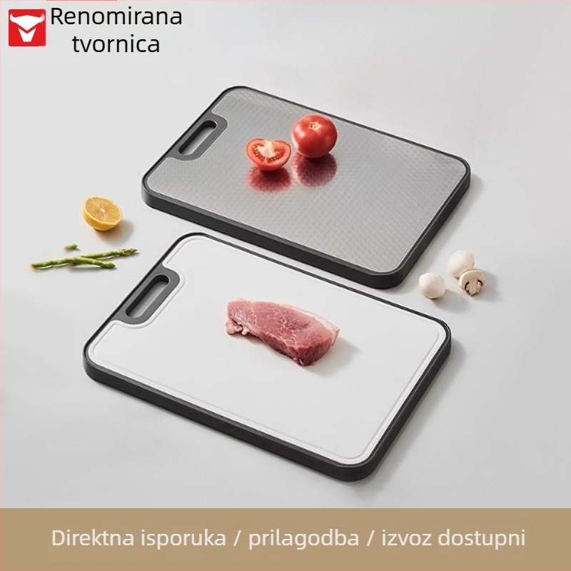 Daska za rezanje od nehrđajućeg čelika 304 – antibakterijska, protuklizna, dvostrana, kuhinjska daska