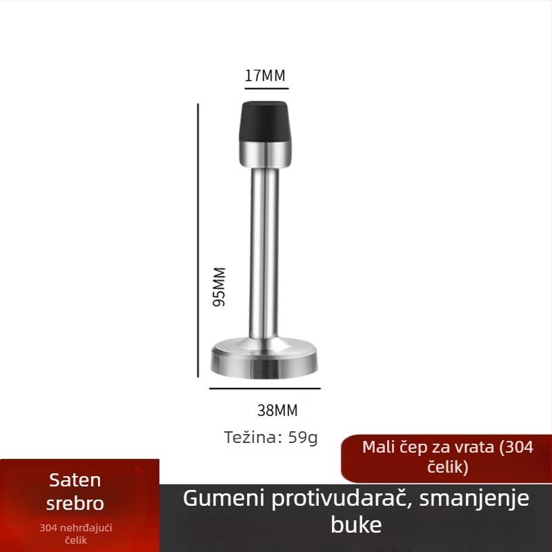 Gornja vrata s protivudarnim – zidna montaža, nehrđajući čelik 304/201 ili cinkov legura, završna površina polirana/pozinkovana, povećana visina, ručno upravljanje