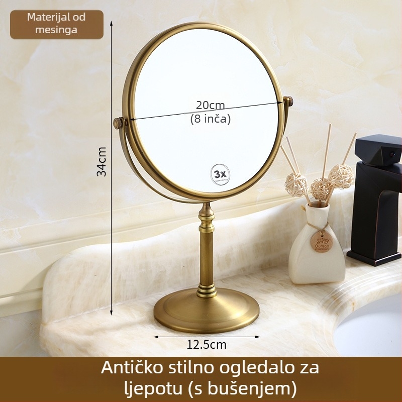 Bakreni držač za ručnike, antik stil, kupaonica, jednodjelni dizajn, brušena površina, nosivost 10 kg