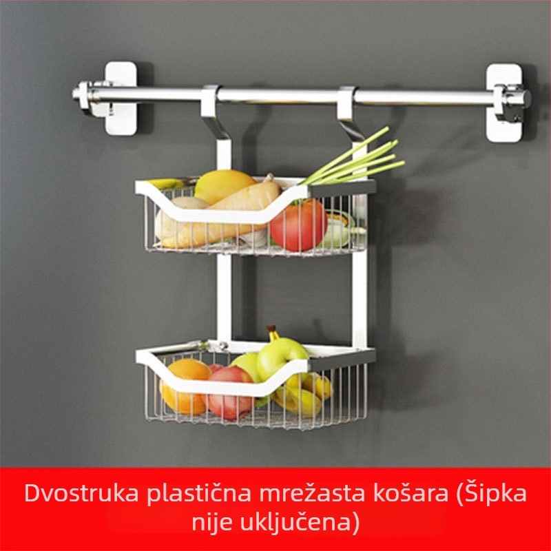 Xinyi jia Nordic stil multifunkcionalni kuhinjski viseći stalak, zidni, 201 nehrđajući čelik, držač za posuđe s odvodom