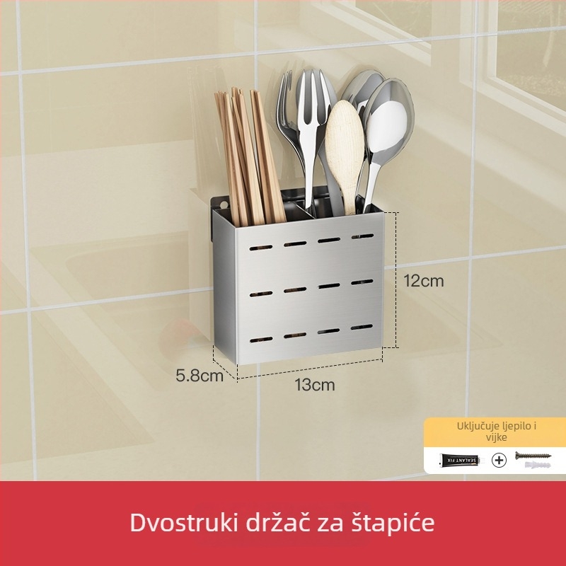 Zidni kuhinjski stalak od 304 nerđajućeg čelika, višefunkcionalan, instalacija bez bušenja, zidni polica za kuhinju, Dongguan 2019