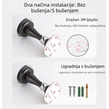 Magnetska hvataljka za vrata od nehrđajućeg čelika 3-u-1, zidna montaža, poliran i elektroplatirani završni sloj