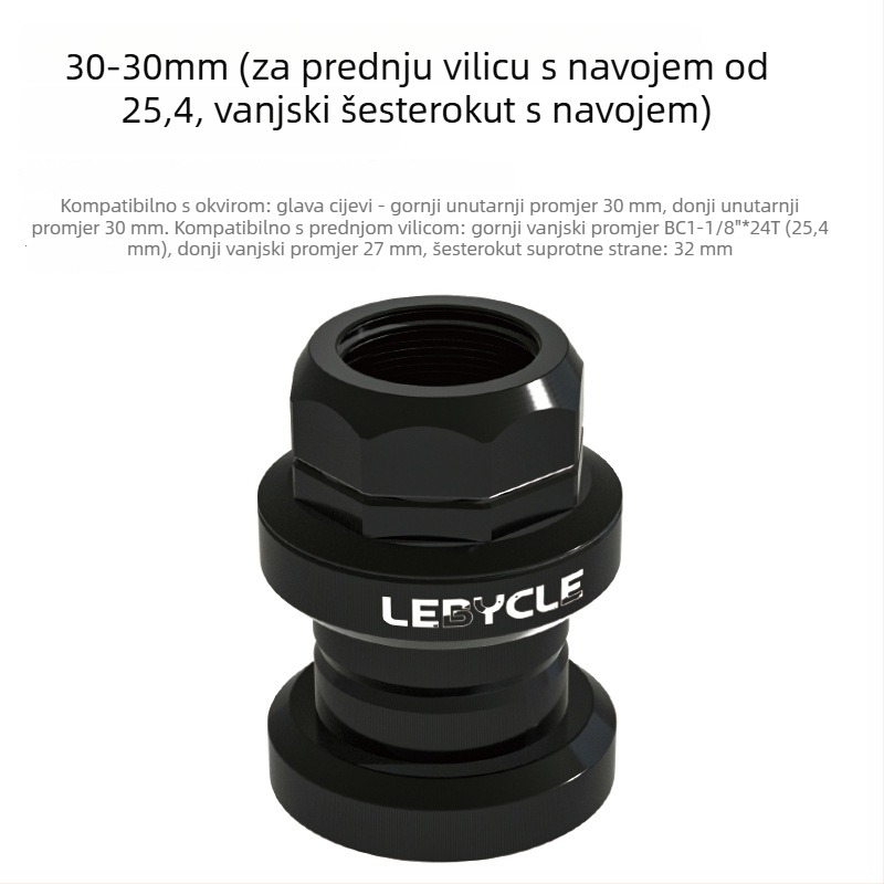 Set čašica ležaja upravljača bicikla – aluminij, Lebycle, unisex, kompatibilan s cestovnim i planinskim biciklima