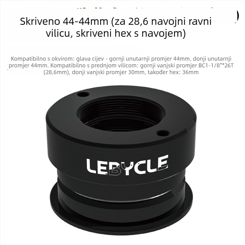 Set čašica ležaja upravljača bicikla – aluminij, Lebycle, unisex, kompatibilan s cestovnim i planinskim biciklima