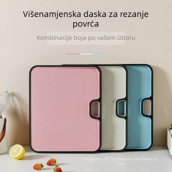 Debela silikonska daska za rezanje, protuklizna kuhinjska daska, namijenjena pripremi dječje hrane, od slame pšenice, antibakterijska i otporna na plijesan, za rezanje povrća