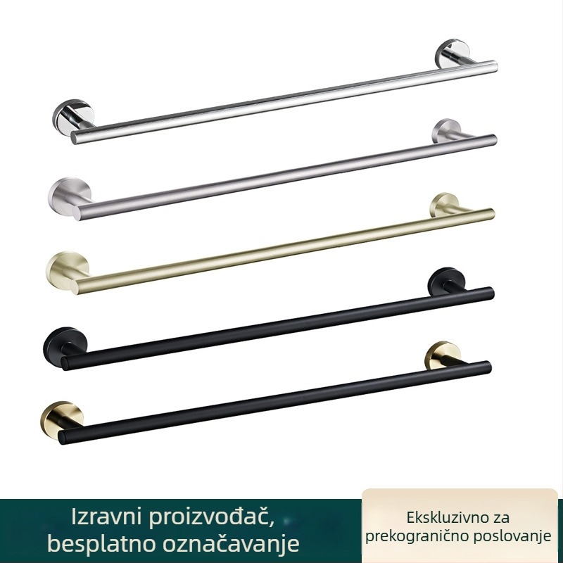 Encounter nosač za ručnike od 304 nehrđajućeg čelika, jednorežni, lakirana površina, moderni minimalistički stil, nosivost 10 kg