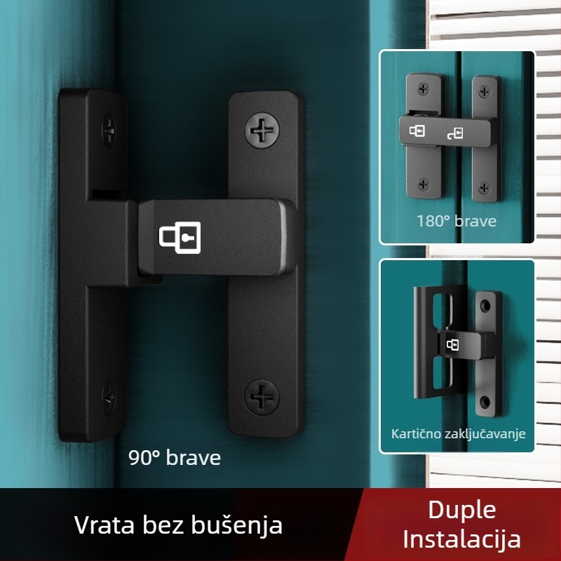 Vrata zasun Tip A, Model 83 Buckle, Cinkov lit, Pješčani završni, Montaža na površinu, Unutarnja uporaba