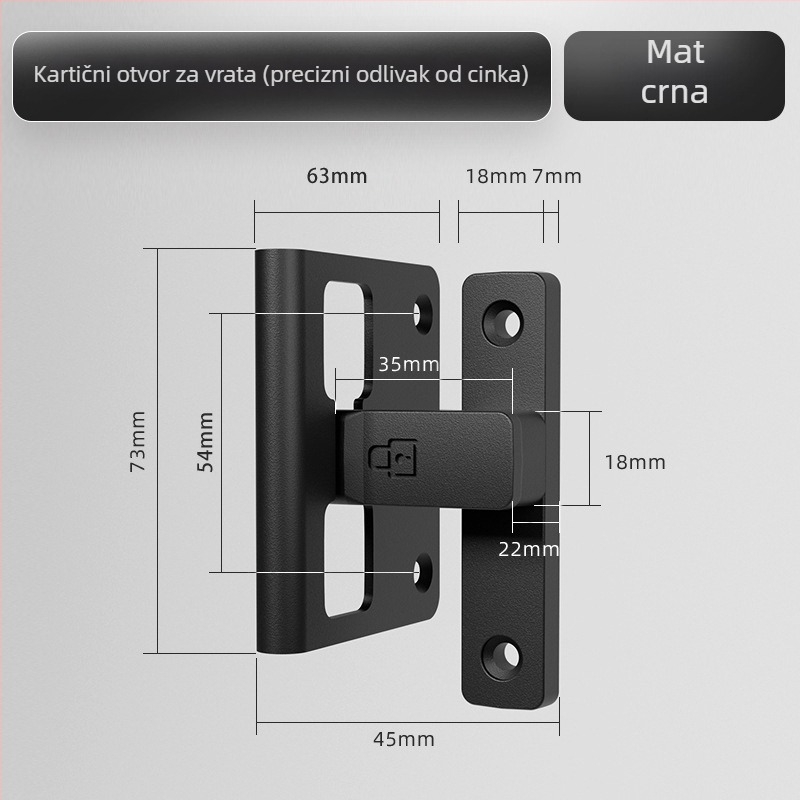Vrata zasun Tip A, Model 83 Buckle, Cinkov lit, Pješčani završni, Montaža na površinu, Unutarnja uporaba