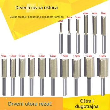 Freza za kanaliziranje drva, jednostruka i dvostruka oštrica, kompatibilna s CNC/gravirajućim strojevima, za drvo, MDF i laminat