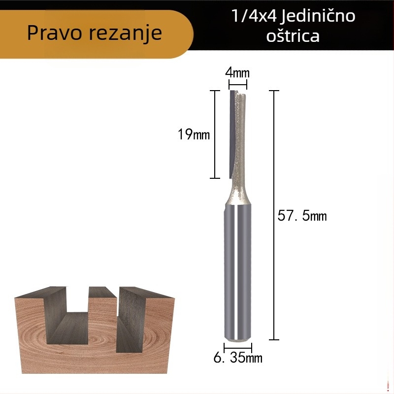 Freza za kanaliziranje drva, jednostruka i dvostruka oštrica, kompatibilna s CNC/gravirajućim strojevima, za drvo, MDF i laminat